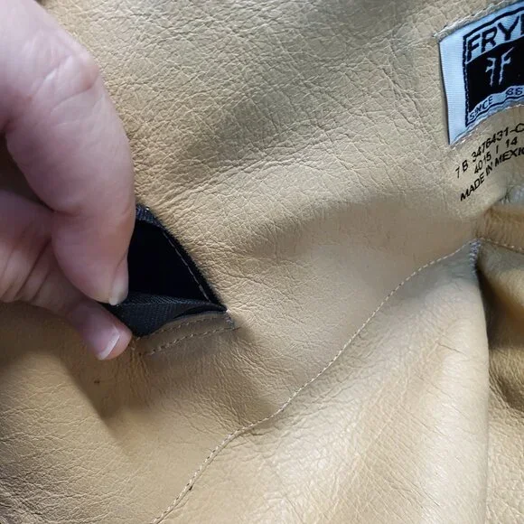 Frye Tan Brown Leather Cowgirl Western Bohemian Rodeo Boho Riding Tall Boots 7 B - Picture 14 of 16